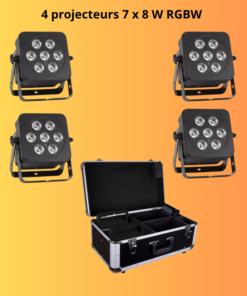 Pack de 4 projecteurs RGBW
