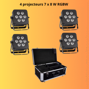 Pack de 4 projecteurs RGBW